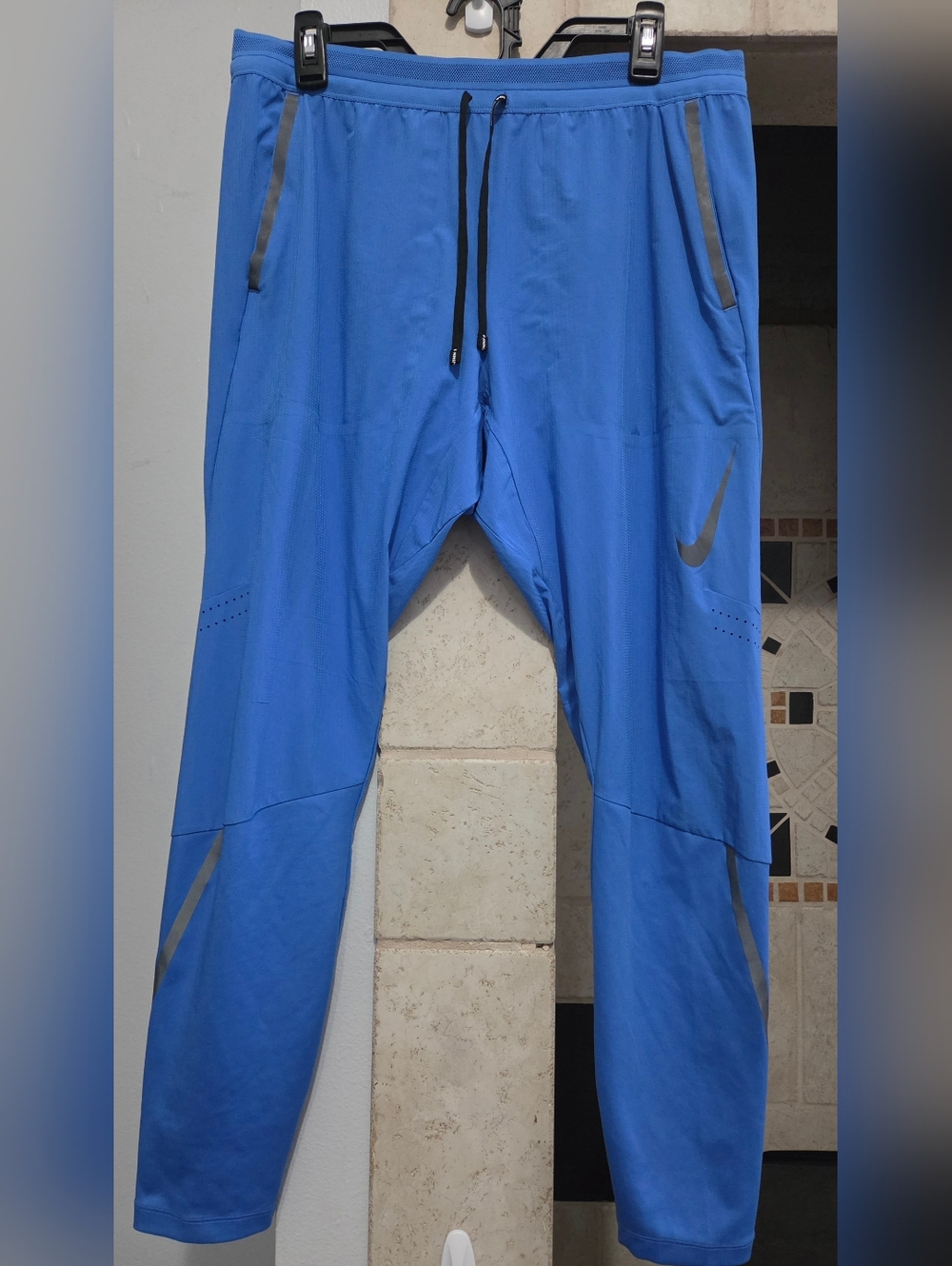 Nike Mens Swift Dri-Fit Flex Running Pants Blue Athletic with Reflective Accents